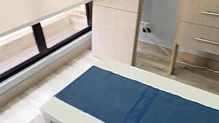 Neighbor welcomes me home in her sexy uniform after being away