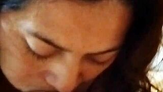 Curvy neighbors settle late rent with sloppy blowjobs and creampie fucks