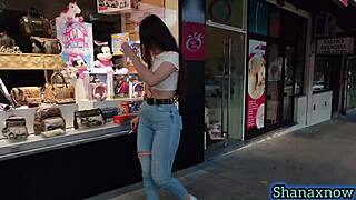 Shanaxnow's Big Ass Smokes in Tight Jeans Walk!