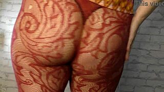 Cheating big boobed wife teases in lingerie before wild play