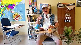 Teacher Everlain seduces student Torcelini in intense classroom encounter.