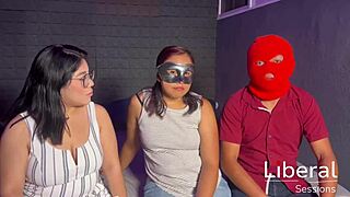 couple's first cuckold thrill husband watches wife with two studs!