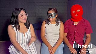 couple's first cuckold thrill husband watches wife with two studs!