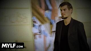 tiffany rousso flashes her big tits then chokes on young cock at home