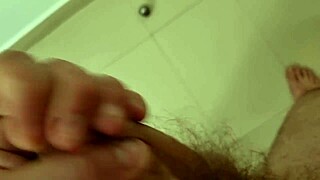 moaning teen jerks cock to explosive intense cum blast