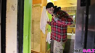 yo, petite tattooed teen fucked rough by inked stud