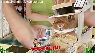 Giant cock invades Alice wonderland house?