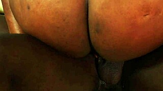 ebony stunner squirts wildly on massive black cock