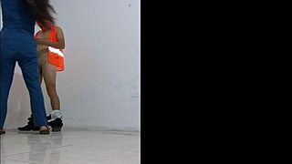 janitor seduced by nurse for standing hallway fuck