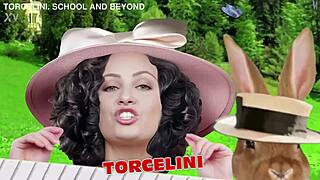 Giant cock invades Alice wonderland house?