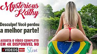 mysteriouskathy flaunts huge brazilian ass in skimpy panties with intense teasing strip