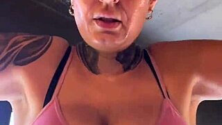 Gym sweat drips down my wet pussy in tight blusinha nearly expelled!