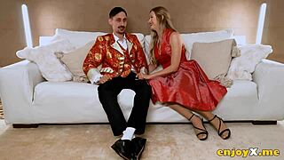 wanna dive under this kinky blonde's huge tits for stocking-clad pussy orgy?