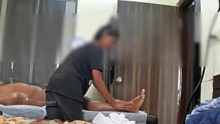 hidden cam catches masseuse stroking cock for happy ending release