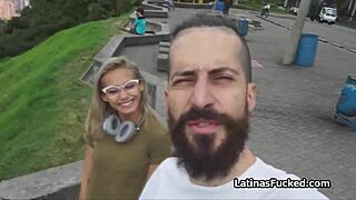 busty latina stunner drilled deep in sheer lingerie