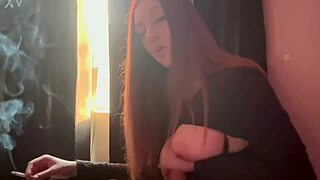 hey look at this hot milf artemisia love smokin n showin her huge tits