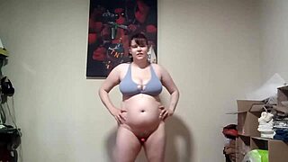 pantsless chubby slut hiit workout with vibrator inside