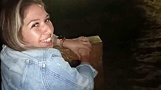 Fucked beach whore doggystyle at night