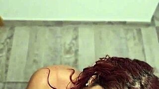 redhead latina deepthroats monster cock and swallows cum