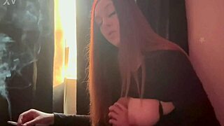 hey look at this hot milf artemisia love smokin n showin her huge tits