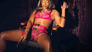 hey check out this skinny ebony milf mistress ana foxx teasing her black pussy in lingerie