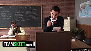 Nikki join Camilla for hot classroom pussy licking threesome now?