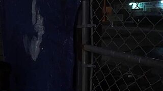 bound slut takes rough outdoor gangbang