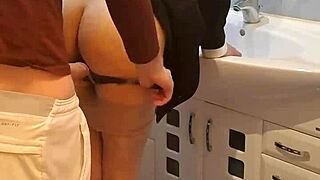 skinny tanned neighbor couple fucks more in bathroom