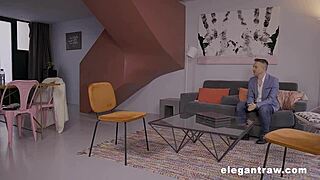 boldly touring my house while fingering shaved pussy rimming ass sucking monster cock