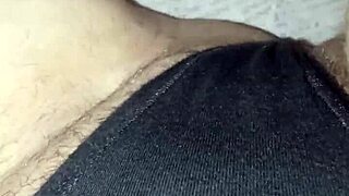 Exhibitionist slips flashing black panties pussy scent pregnant