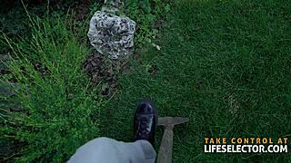 blonde big tits bent over, wanna follow this pussy trail treasure?