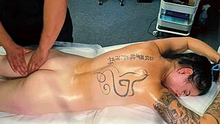 Tattooed Girl Demands Masseur's Rough Pussy Pounding After Massage