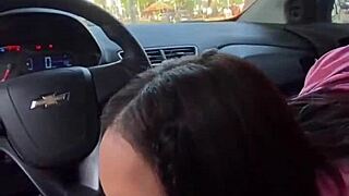 kriok catches her slurping cock in daylight car face fuck pov