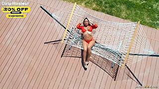 luna star spreads wide by the pool getting dicked deep in interracial outdoor action with choking and riding
