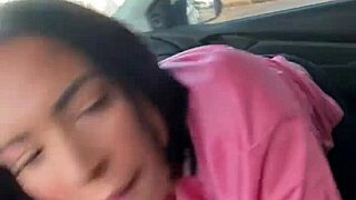 kriok catches her slurping cock in daylight car face fuck pov