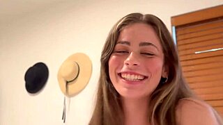 Amateur babe bends over tight pussy filled with creampie favor