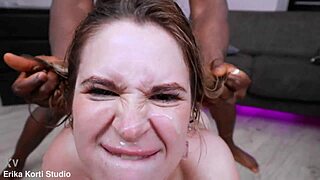 Saggy tit milf BuXXX gapes from first BBC double penetration pounding