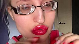 giantess with huge glasses smothers protein bar in her ass!