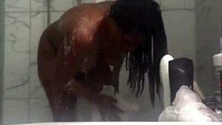 wanna join me in this homemade ebony shower fun?