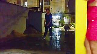 Brazilian Ebony Rides Cowgirl on Crossdresser at Christmas Feast