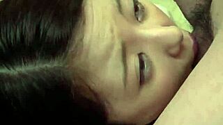 Naughty Asian Teen Sucks After Intense Fingering in Stockings