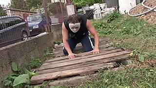 nataly dangelo dives into perverted masked men games