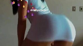 young tattooed amateur's big ass and tits tease homemade