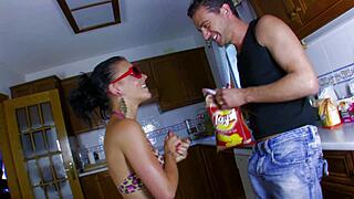 sexy milf in lingerie deepthroats cock hungrily