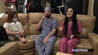 dr tampa gives blaire celeste university entrance physical with shaved pussy spread and nipple piercings