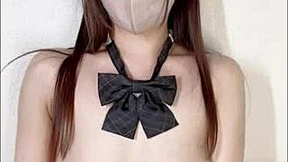 g-cup japanese beauty takes massive creampie in uniform