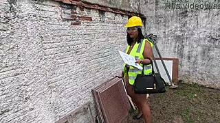 i'm checking the site and fantasizing about those workers pounding my huge hairy latina pussy outdoors