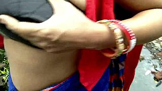 Aunt bent over for rough anal creampie in jungle by huge cock