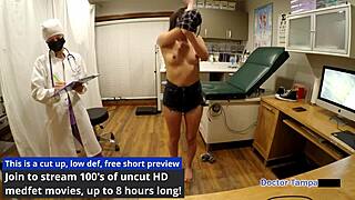 dr tampa gives blaire celeste university entrance physical with shaved pussy spread and nipple piercings