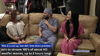 dr tampa gives blaire celeste university entrance physical with shaved pussy spread and nipple piercings